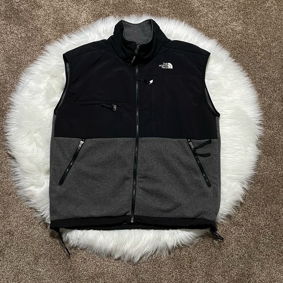Vintage 90s The North Face Denali Fleece Vest Gray Black